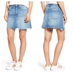 Madewell raw hem denim skirt
